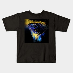 Iguana Head Reversed Colors Kids T-Shirt